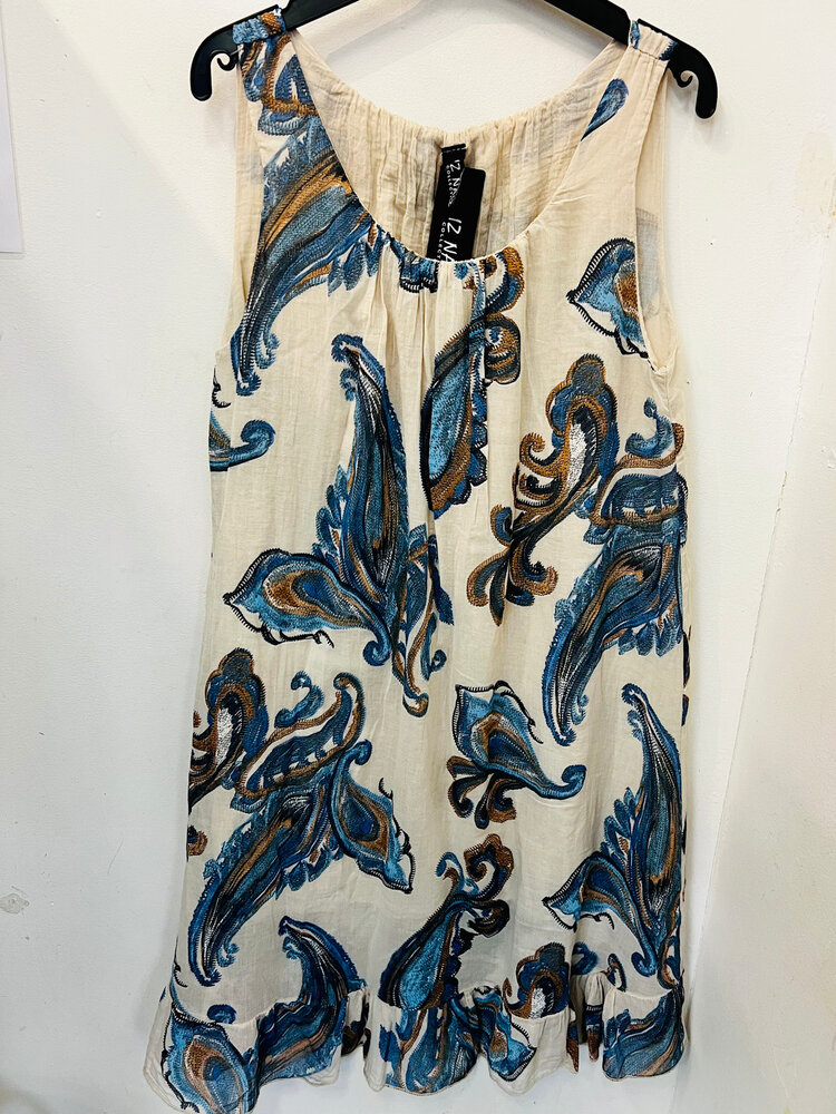 Iz Naiz Jurk loose fit paisley print 3225 Iz Naiz Jurk loose fit paisley print 3225