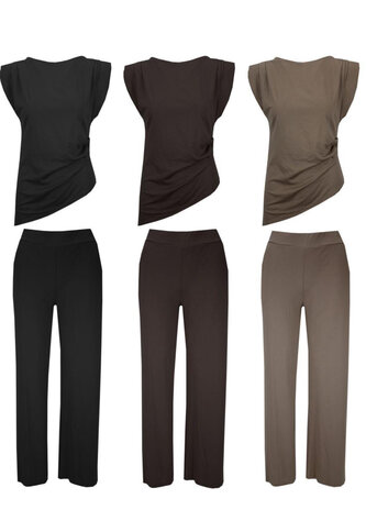 Iz Naiz Broek viscose loose fit 12267