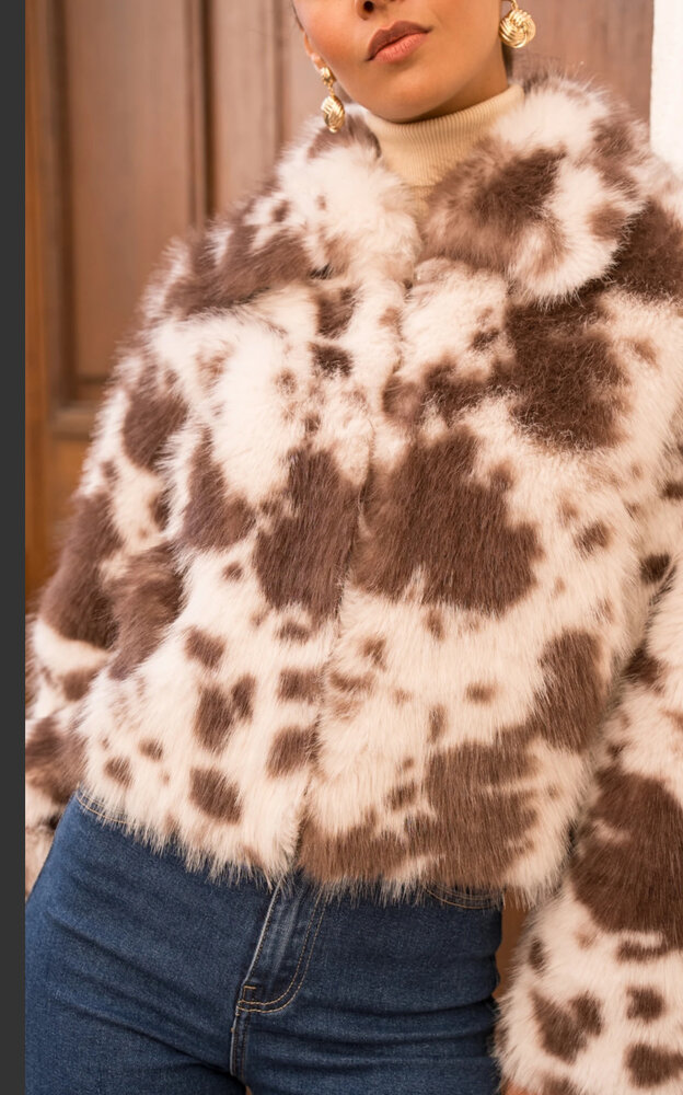 Super Mode Fur Jas Cow print F077