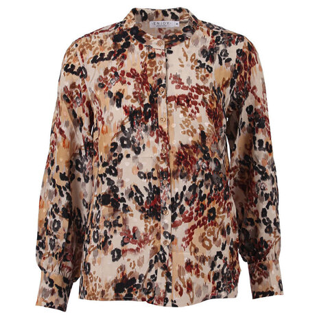 Enjoy Blouse doorknoop dierenprint 885020