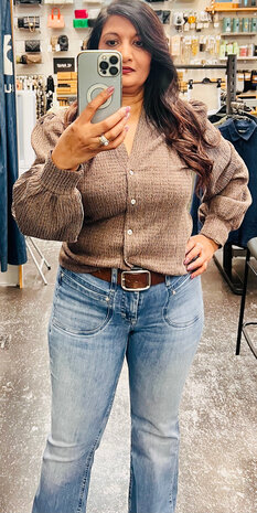 Enjoy Blouse uni v-hals 413450 Enjoy Blouse uni v-hals 413450