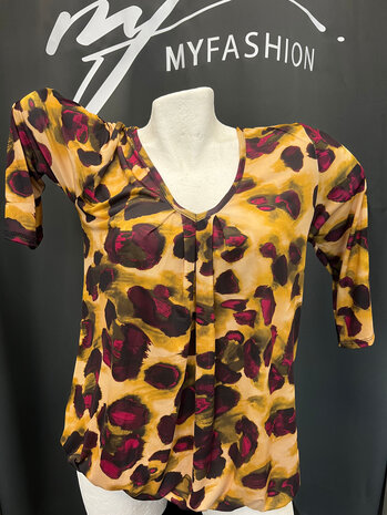 Iz Naiz Blouson v-hals print 3418