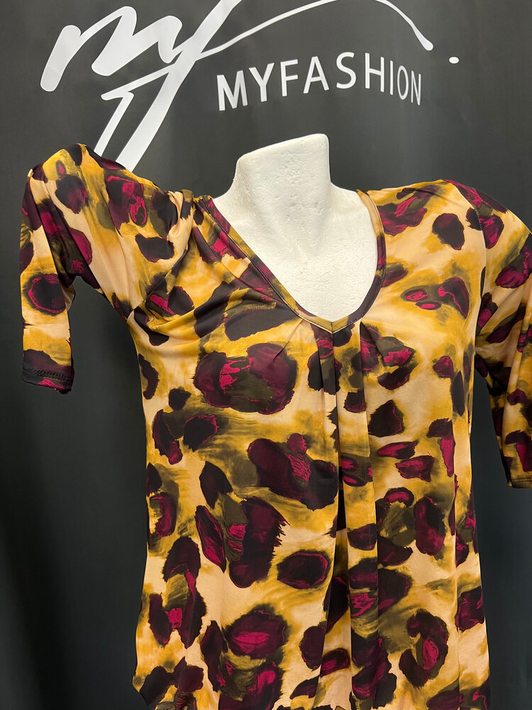 Iz Naiz Blouson v-hals print 3418