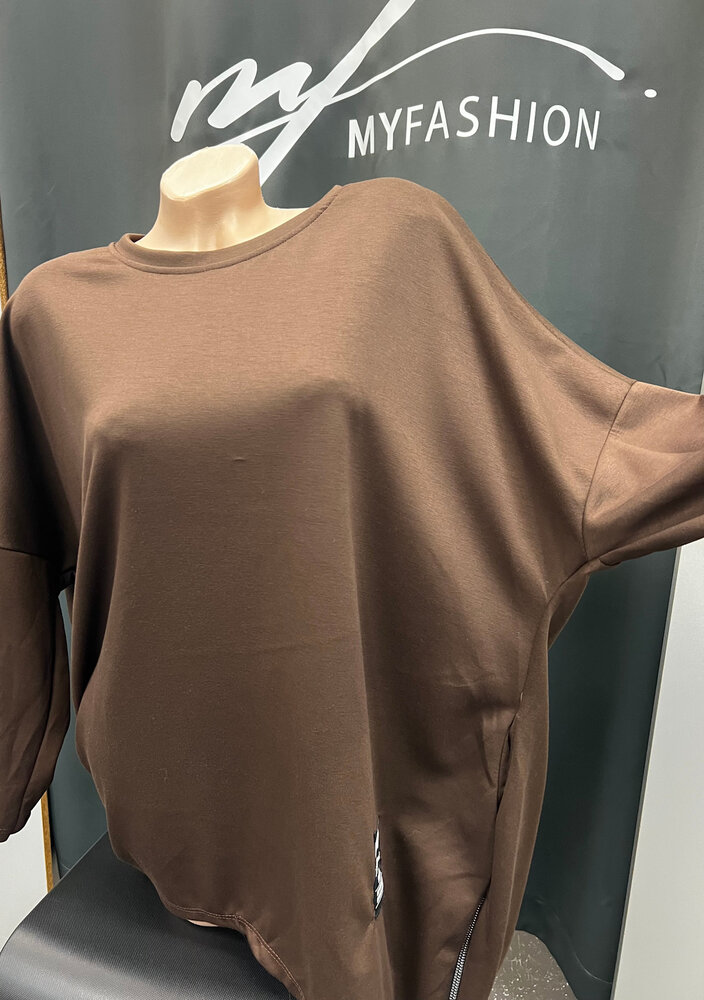 Shirt oversized side zipper ING