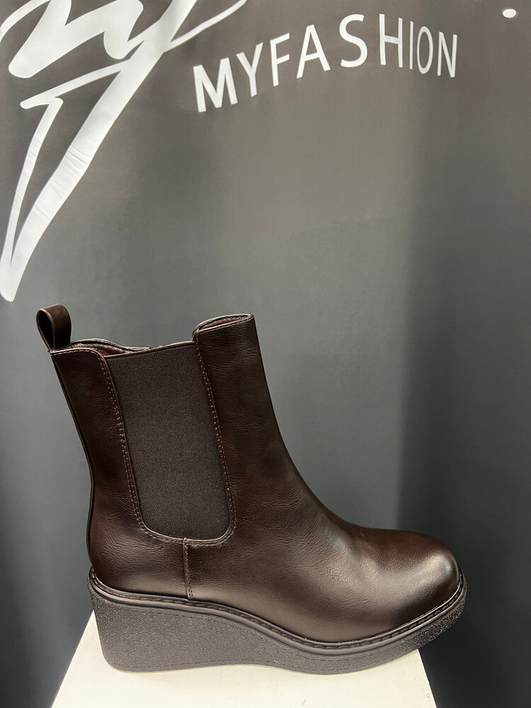 Korte laarsje sleehak rits 6815