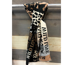 Sjaal dierenprint tekst 2902 Sjaal dierenprint tekst 2902