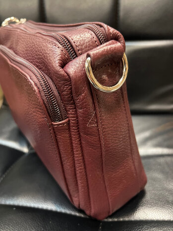 Crossbag echt leder 3 vaks Subag Crossbag echt leder 3 vaks Subag