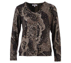 Enjoy Sweater v-hals dierenprint 153678