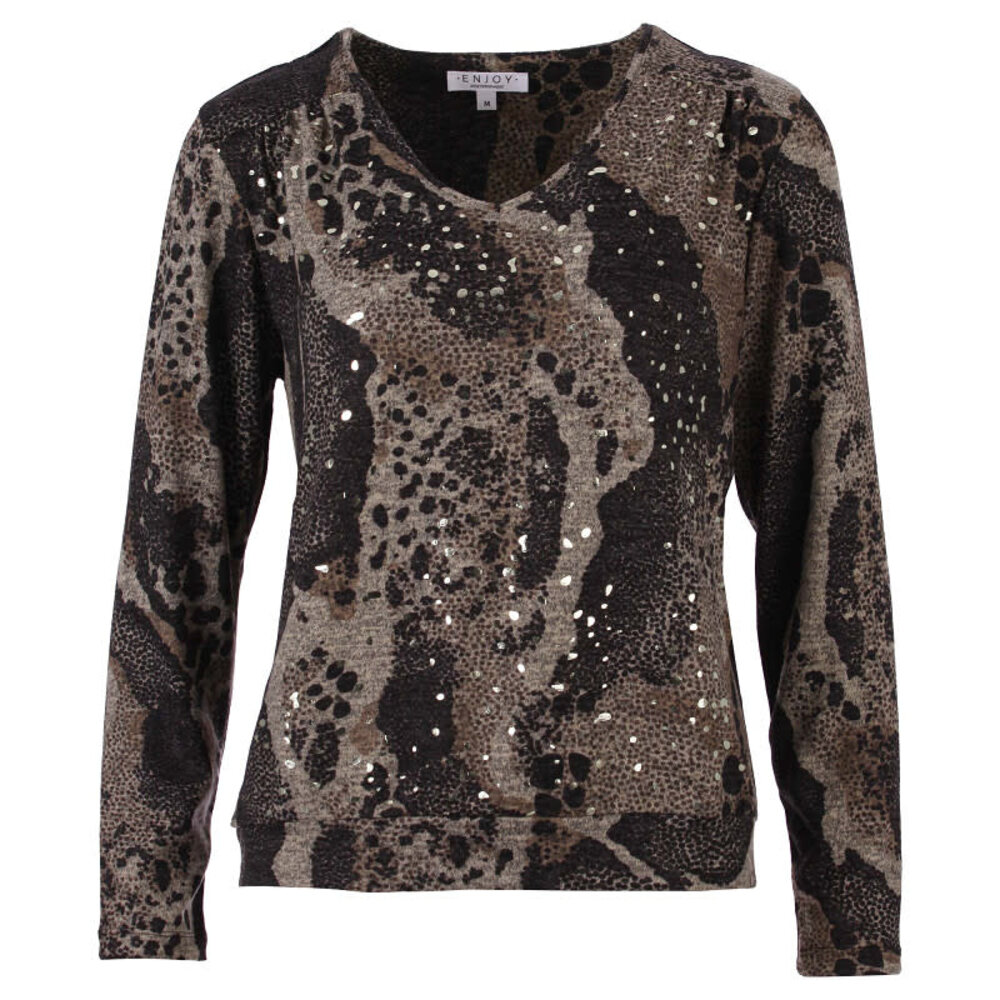 Enjoy Sweater v-hals dierenprint 153678