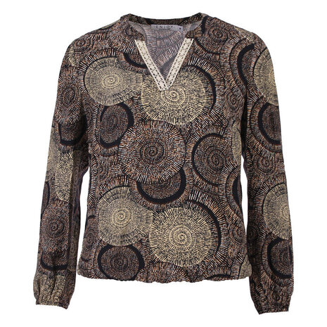 Enjoy Blouse v-hals tape aop 882750 Enjoy Blouse v-hals tape aop 882750