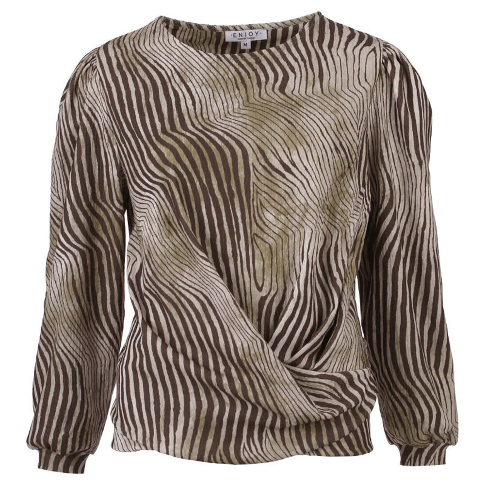 Enjoy Blouse pofmouw diagonale 183551 Enjoy Blouse pofmouw diagonale 183551