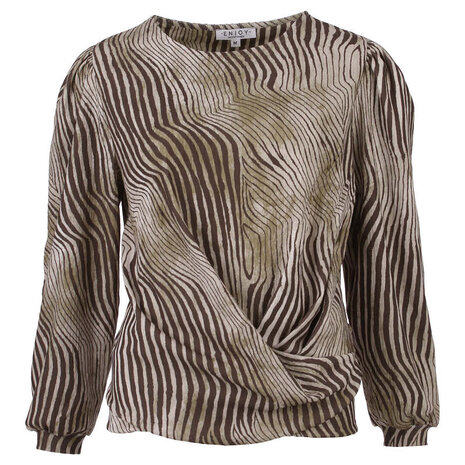 Enjoy Blouse pofmouw diagonale 183551 Enjoy Blouse pofmouw diagonale 183551