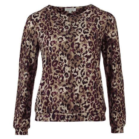 Enjoy Blouson cosy dierenprint 183342 Enjoy Blouson cosy dierenprint 183342