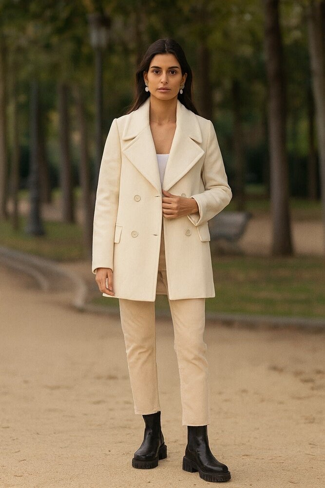 Amy Clo Coat half lang zakken  6518 Amy Clo Coat half lang zakken  6518