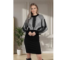 JH Fashion Gebreid tank top jurk met sweater 83559