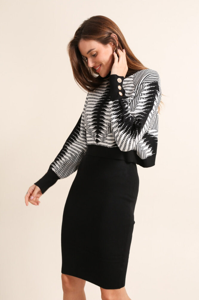 JH Fashion Gebreid tank top jurk met sweater 83559