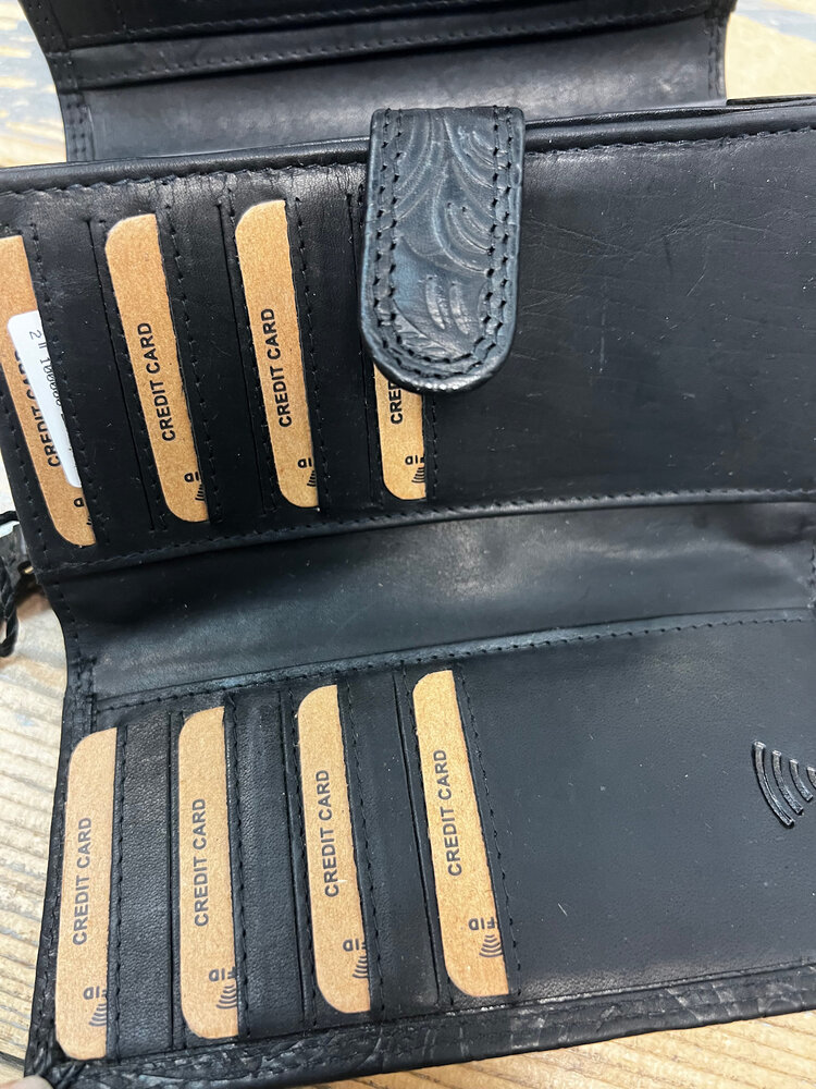 Portemonnee print echt leder LW001