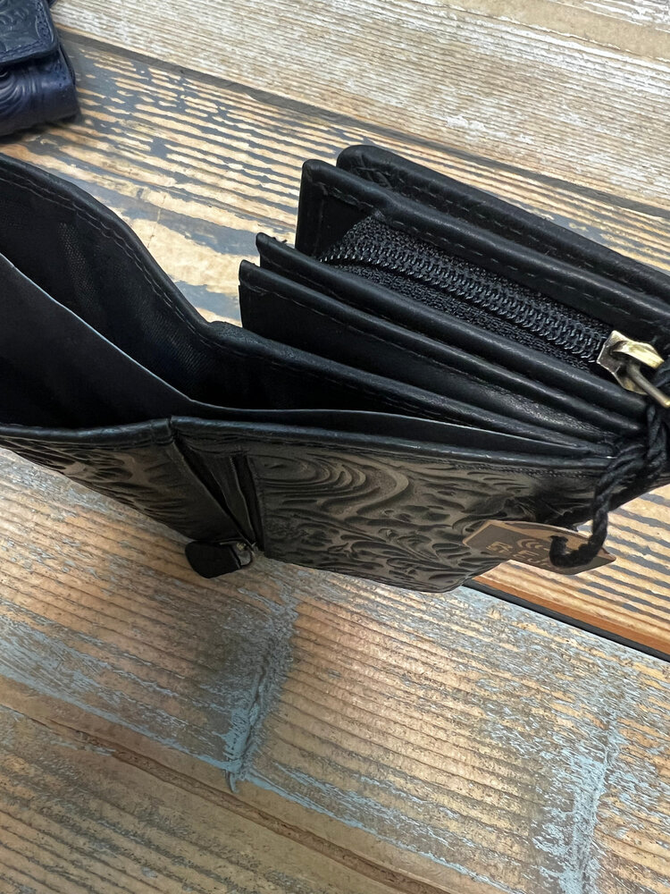 Portemonnee print echt leder LW001