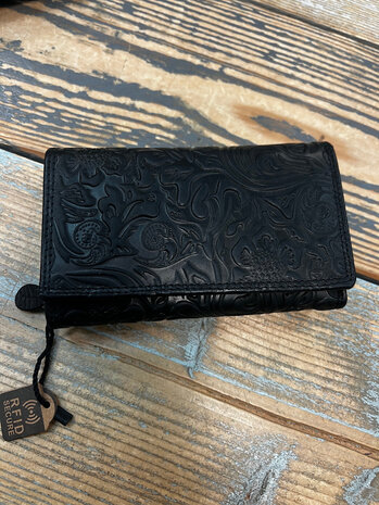 Portemonnee print echt leder LW001
