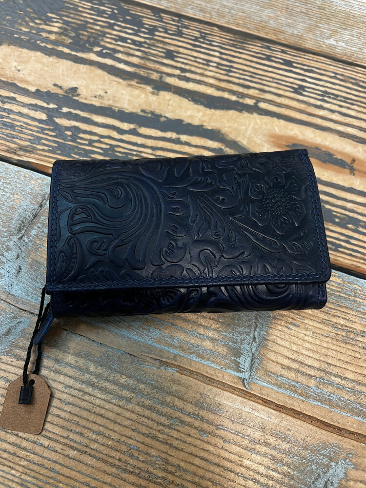 Portemonnee print echt leder LW001