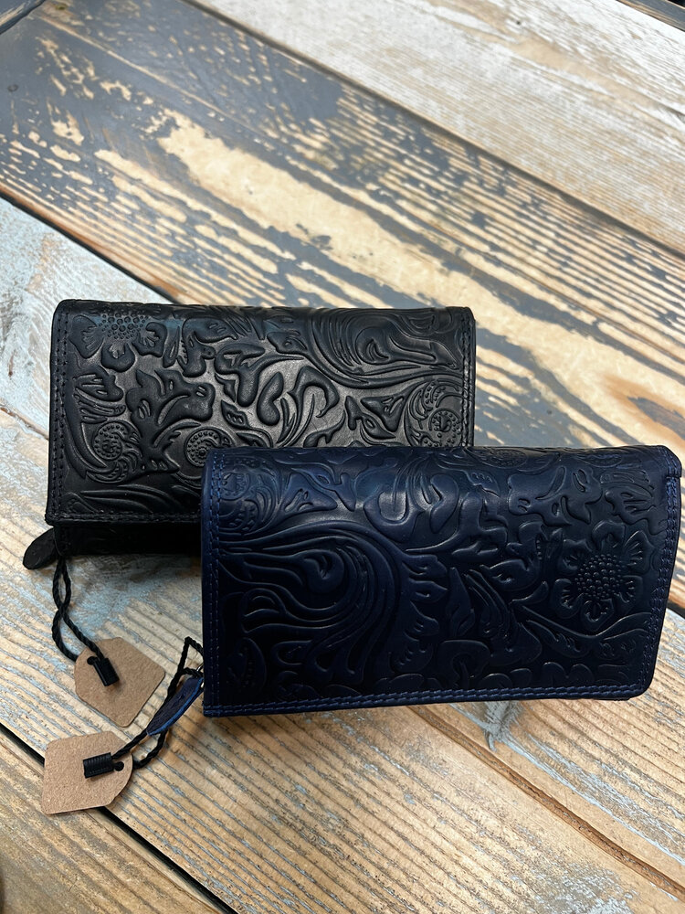 Portemonnee print echt leder LW001