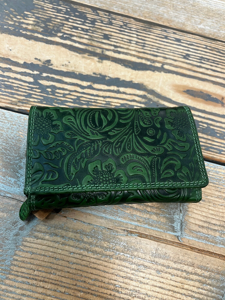 Portemonnee print echt leder LW001