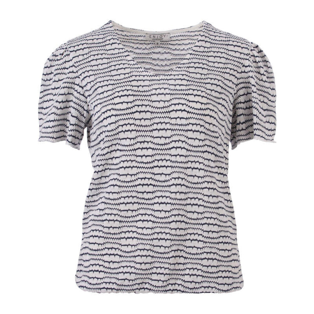 Enjoy Blouson km v-hals strepen 412613 Enjoy Blouson km v-hals strepen 412613
