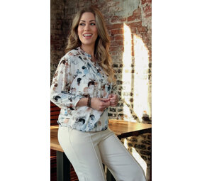 Enjoy Blouson blouse cirkel print 880000