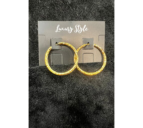 Claston Luxury Earrings hammered Hoops 2501-27
