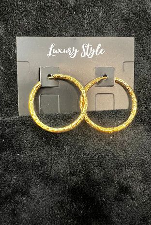 Claston Luxury Earrings hammered Hoops 2501-27