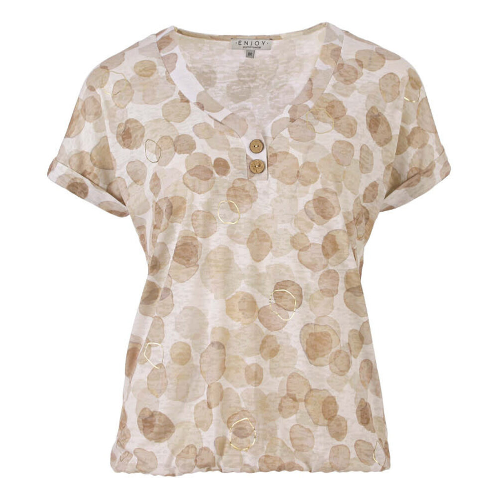 Enjoy Blouson v-hals knopen aop 472972