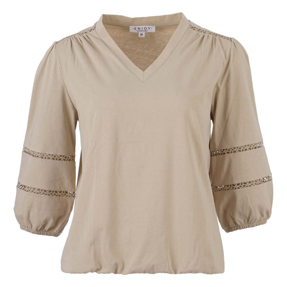 Enjoy Blouson v-hals crochet tape 183427