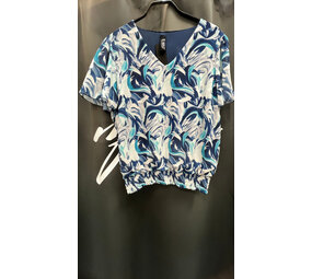 Iz Naiz Blouson v-hals wave blue 25670