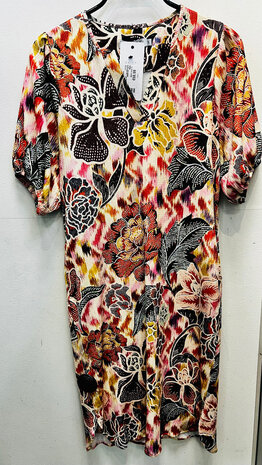 Enjoy Jurk km v-hals allover print 886899