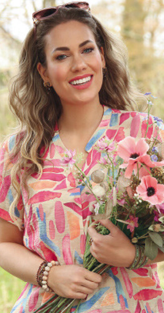 Enjoy Blouson blouse allover print 882003