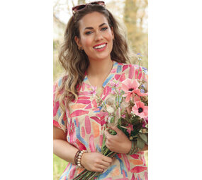 Enjoy Blouson blouse allover print 882003