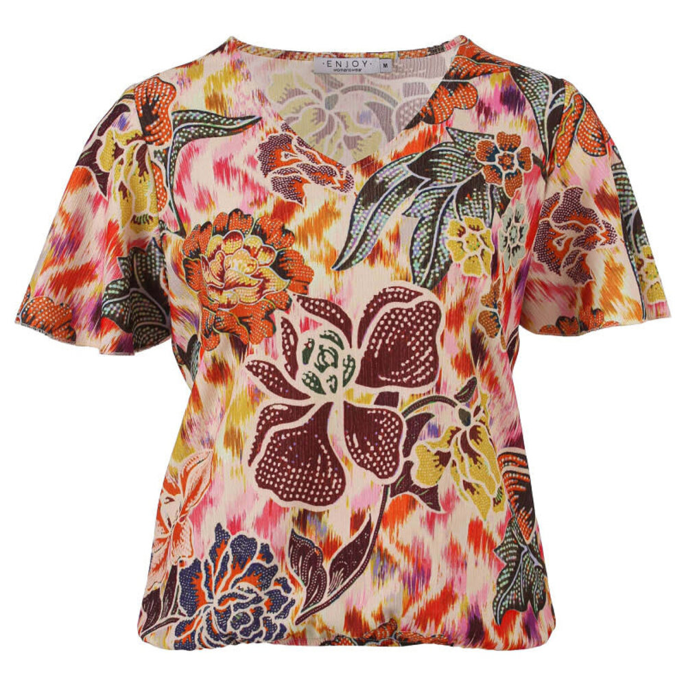 Enjoy Blouson v-hals allover bloemprint 881620