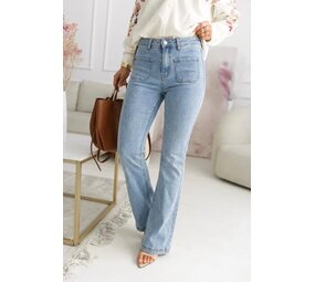 Estee Brown Denim flared pached pocket 2377