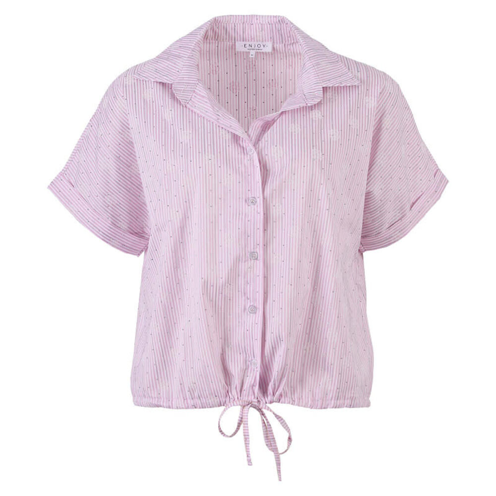 Enjoy Blouse km strepen/strass 503621
