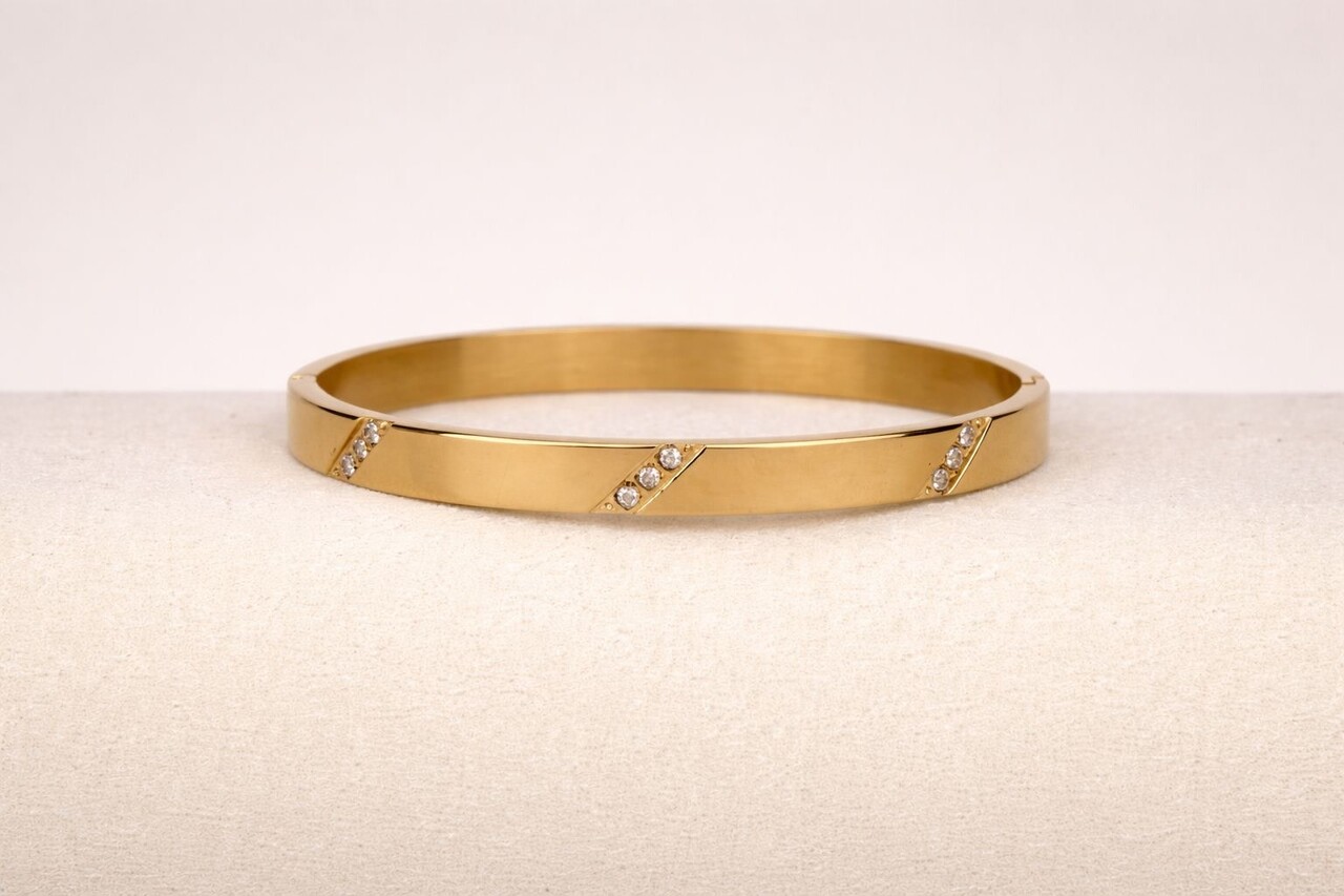 Claston Luxury Bangle Geometic Gemstones 2301-00 Claston Luxury Bangle Geometic Gemstones 2301-00