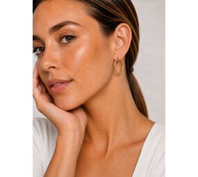 Claston Luxury Earrings hammered Hoops 2501-27 Claston Luxury Earrings hammered Hoops 2501-27