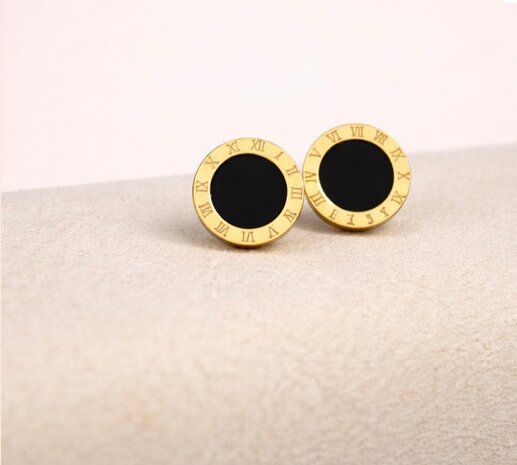 Claston Luxury Earrings Timeless Black Studs 2501-13