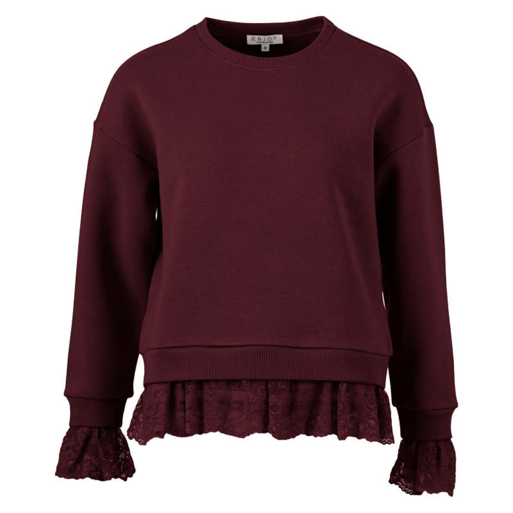 Enjoy Sweater ronde hals kant 475605