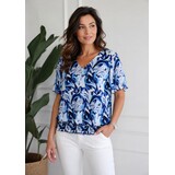 Iz Naiz Blouson v-hals wave blue 25670 Iz Naiz Blouson v-hals wave blue 25670