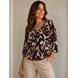 Iz Naiz Blouson print v-hals 3418