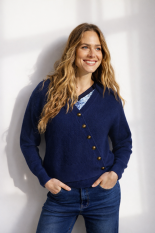 Ivy Beau Trui v-hals schuine knopen Hester Ivy Beau Trui v-hals schuine knopen Hester