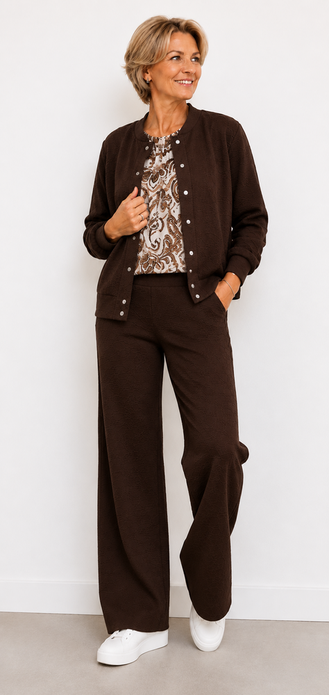 Enjoy Pantalon bloem jacquard 416137 Enjoy Pantalon bloem jacquard 416137