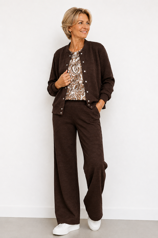 Enjoy Pantalon bloem jacquard 416137 Enjoy Pantalon bloem jacquard 416137