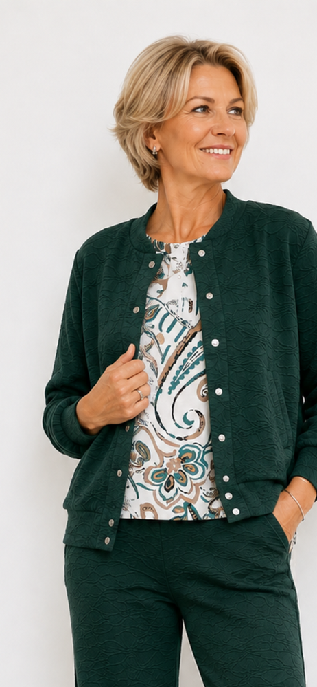 Enjoy Bomber jasje bloem jacquard 416136 Enjoy Bomber jasje bloem jacquard 416136