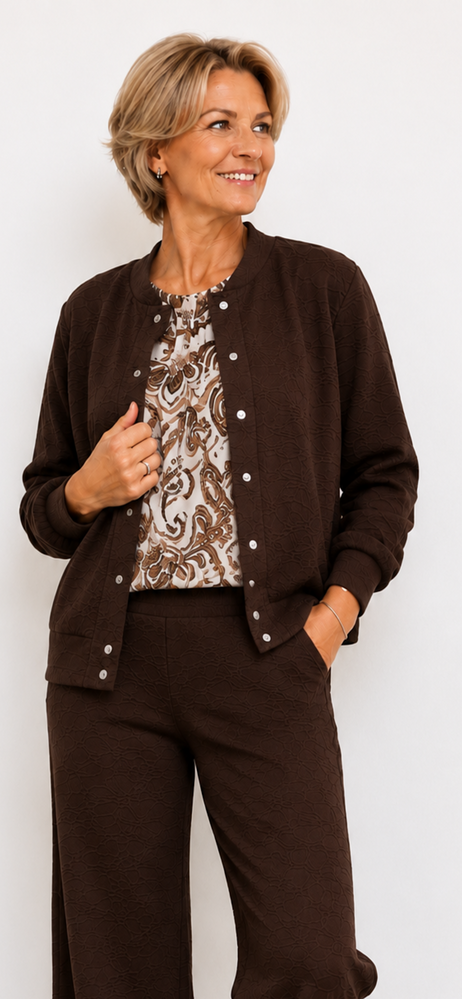 Enjoy Bomber jasje bloem jacquard 416136 Enjoy Bomber jasje bloem jacquard 416136